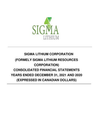 Thumbnail Sigma Lithium Financial Statement 2021