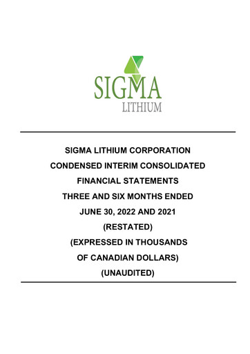 Thumbnail Sigma Lithium Quarterly Report 2022-q2