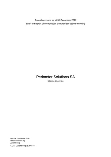 Vorschaubild Perimeter Solutions Finanzbericht 2022