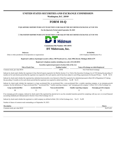 Thumbnail DT Midstream Quarterly Report 2023-q3