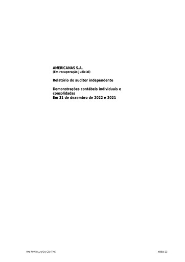 Miniature Americanas Bilan financier 2022
