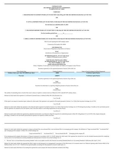 Thumbnail Arbe Robotics Annual Report 2021