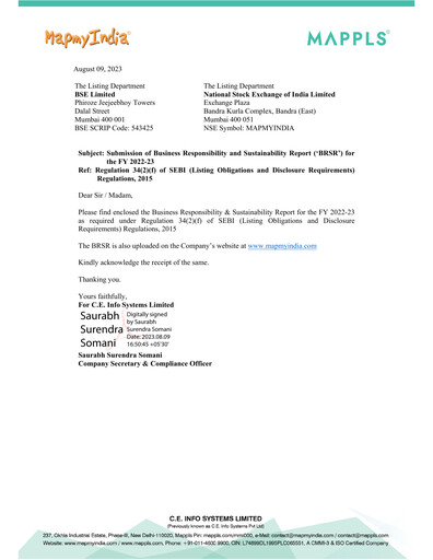 Thumbnail MapmyIndia ESG Report 2022-2023