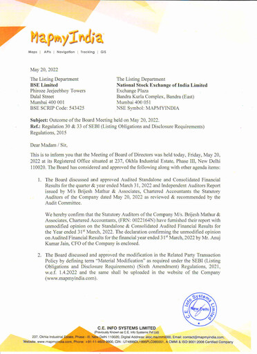 Miniature MapmyIndia Rapport trimestriel 2022-q4