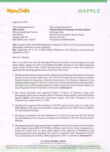 Miniature MapmyIndia Rapport trimestriel 2023-q1