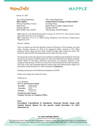 Miniature MapmyIndia Rapport trimestriel 2023-q3