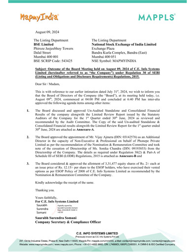 Thumbnail MapmyIndia Quarterly Report 2024-q1