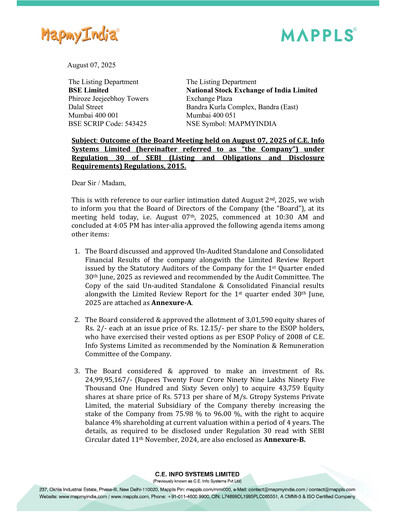Miniature MapmyIndia Rapport trimestriel 2025-q1