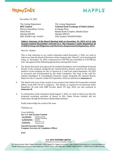 Miniature MapmyIndia Rapport trimestriel 2025-q2