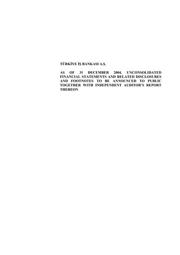 Thumbnail Türkiye Is Bankasi Financial Statement 2004