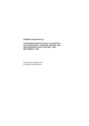 Thumbnail Türkiye Is Bankasi Financial Statement 2007