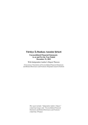 Thumbnail Türkiye Is Bankasi Financial Statement 2021