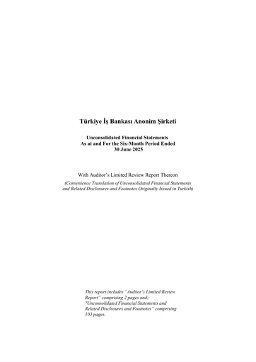Vorschaubild Türkiye Is Bankasi Halbjahresbericht 2025-h1
