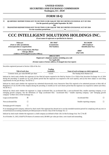 Vorschaubild CCC Intelligent Solutions Quartalsbericht 2023-q3