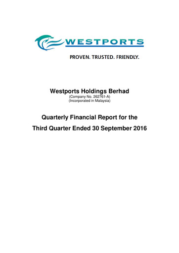 Thumbnail Westports Quarterly Report 2016-q3