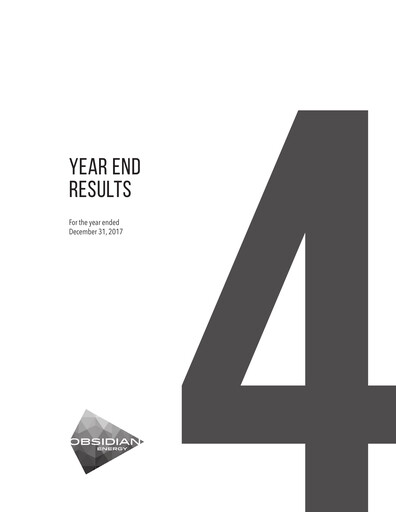 Thumbnail Obsidian Energy Financial Statement 2017