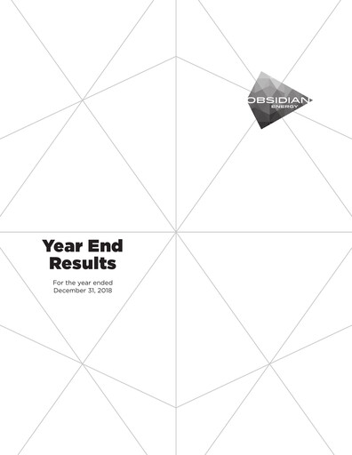 Thumbnail Obsidian Energy Financial Statement 2018