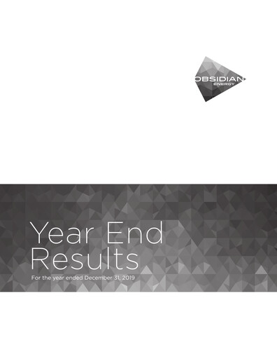 Thumbnail Obsidian Energy Financial Statement 2019