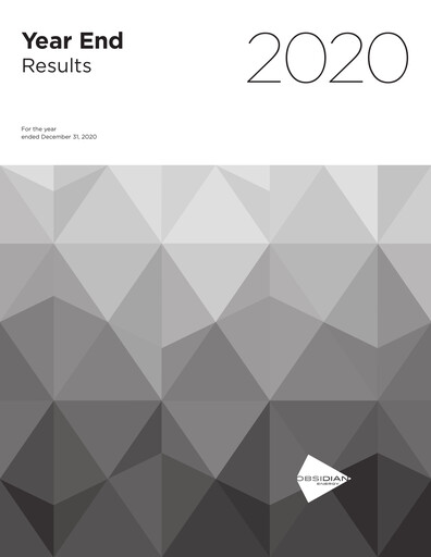 Thumbnail Obsidian Energy Financial Statement 2020