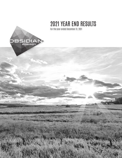 Thumbnail Obsidian Energy Financial Statement 2021