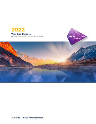 Thumbnail Obsidian Energy Financial Statement 2022