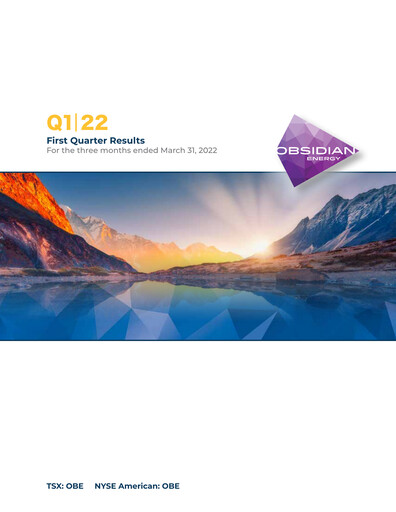 Thumbnail Obsidian Energy Quarterly Report 2022-q1
