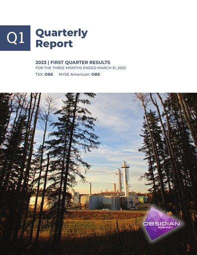 Thumbnail Obsidian Energy Quarterly Report 2023-q1