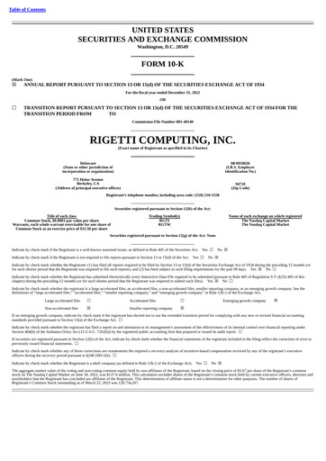 Thumbnail Rigetti Computing Annual Report 2022