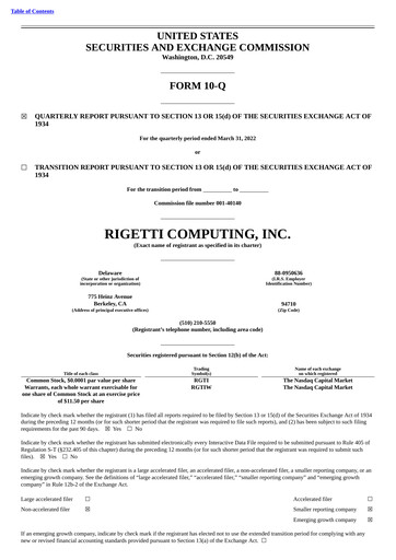 Thumbnail Rigetti Computing Quarterly Report 2022-q1
