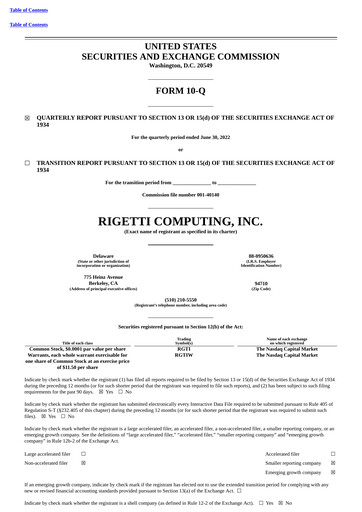 Thumbnail Rigetti Computing Quarterly Report 2022-q2
