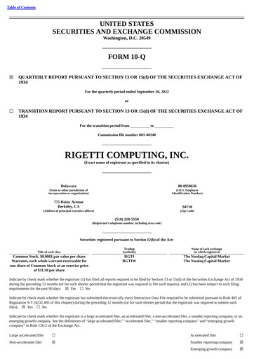 Thumbnail Rigetti Computing Quarterly Report 2022-q3