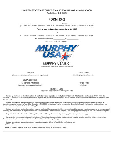 Miniature Murphy USA
 Rapport trimestriel 2018-q2