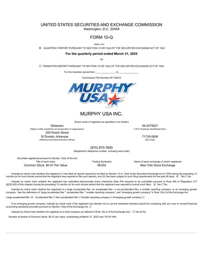 Miniature Murphy USA
 Rapport trimestriel 2025-q1