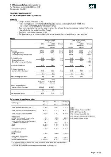 Vorschaubild MBM Resources Quartalsbericht 2015-q2