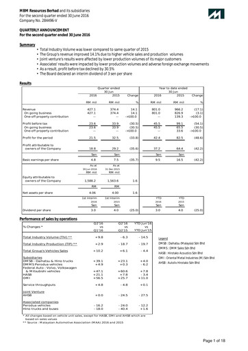 Vorschaubild MBM Resources Quartalsbericht 2016-q2