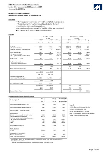 Vorschaubild MBM Resources Quartalsbericht 2017-q3