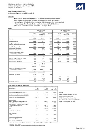 Vorschaubild MBM Resources Quartalsbericht 2019-q2