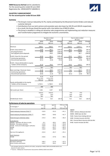 Vorschaubild MBM Resources Quartalsbericht 2020-q2