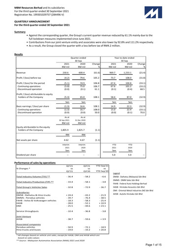 Vorschaubild MBM Resources Quartalsbericht 2021-q3
