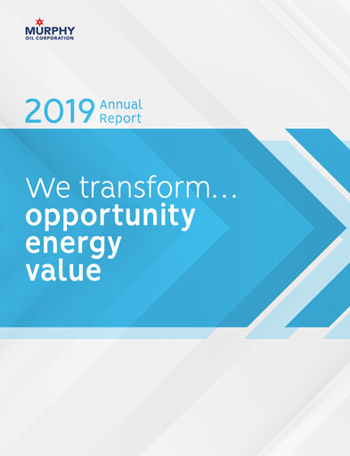 Thumbnail Murphy Oil
 Annual Report 2019