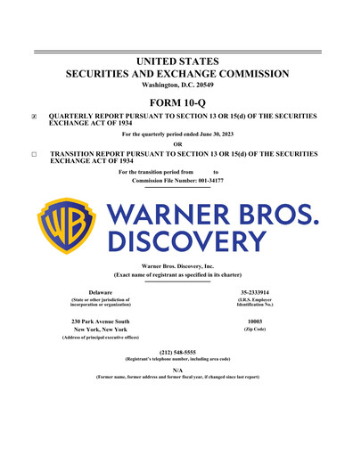 Vorschaubild Warner Bros. Discovery Quartalsbericht 2023-q2