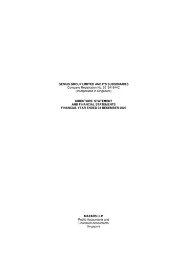 Thumbnail Genius Group Financial Statement 2020