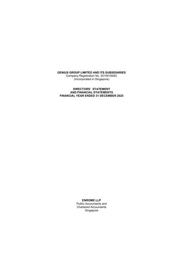 Thumbnail Genius Group Financial Statement 2025