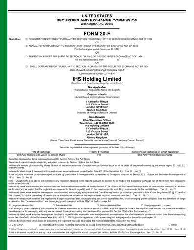 Thumbnail IHS Towers Annual Report 2022