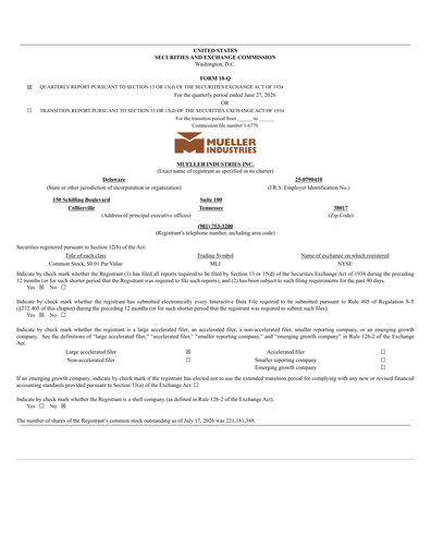 Vorschaubild Mueller Industries
 Quartalsbericht 2026-q2