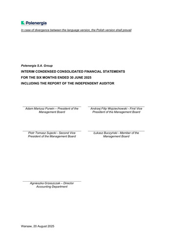 Thumbnail Polenergia Half-year Report 2025-h1