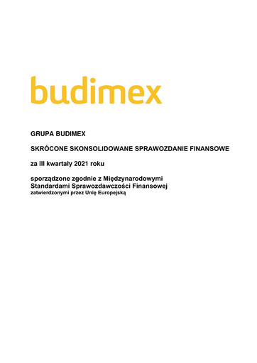 Thumbnail Budimex Quarterly Report 2021-q3