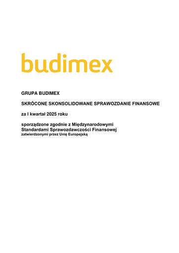 Thumbnail Budimex Quarterly Report 2025-q1