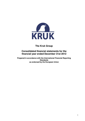 Thumbnail KRUK Spólka Akcyjna Financial Statement 2012