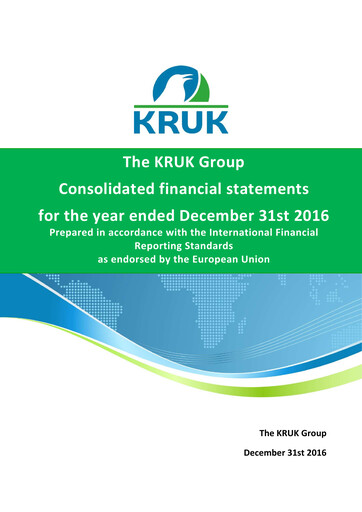 Thumbnail KRUK Spólka Akcyjna Financial Statement 2016